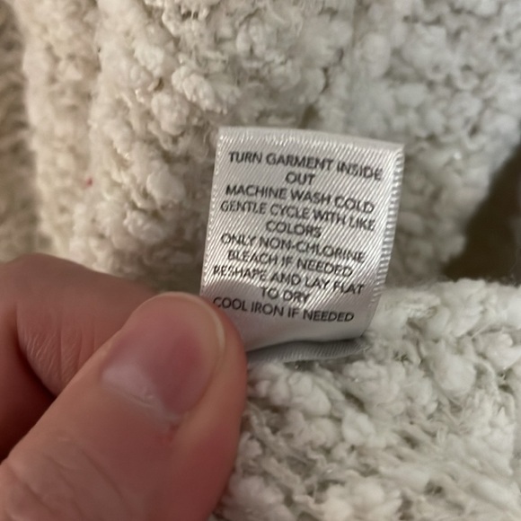 Christopher&Banks size L White Popcorn Open Front Long Sleeve Sweater Cardigan - Picture 4 of 7